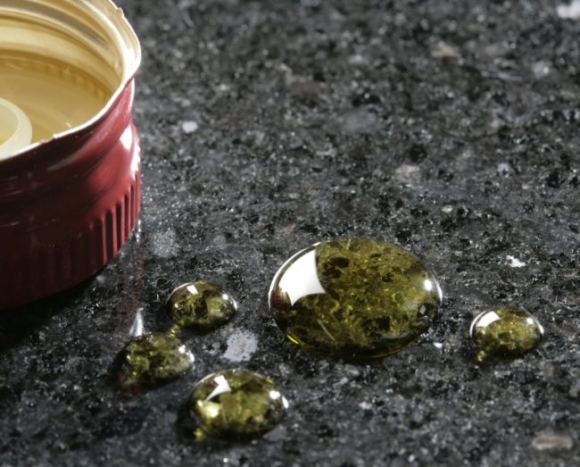Olive oil on quartz surface Olive oil on quartz surface