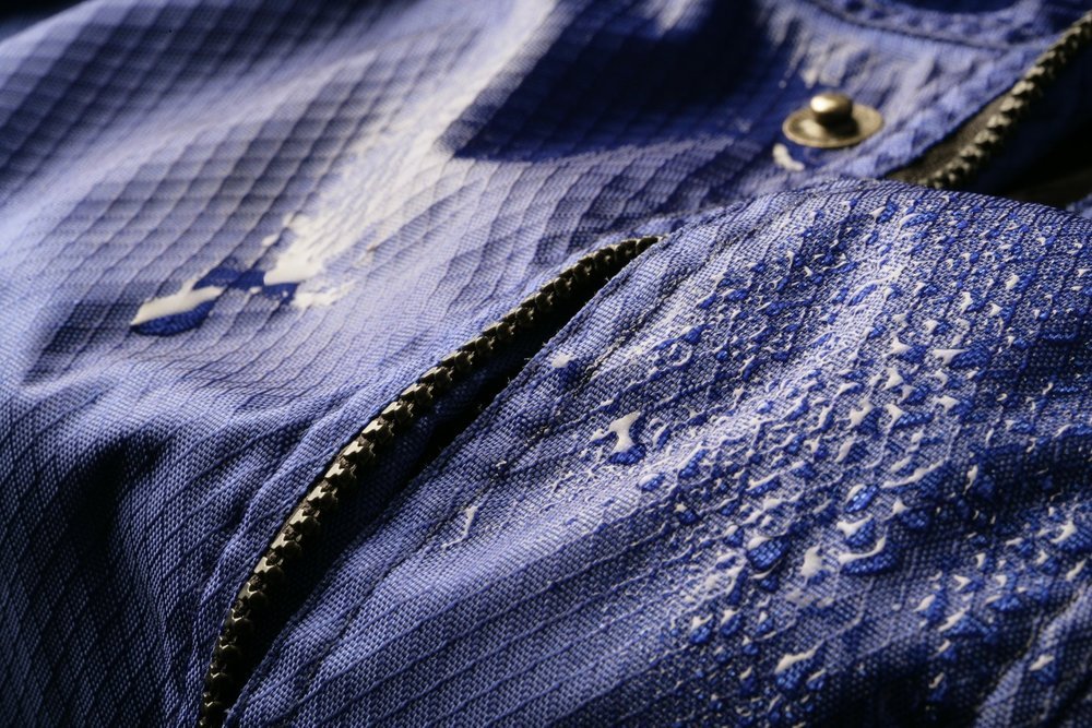 water beading on jacket