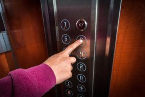 Elevator buttons can be high germ transfer areas