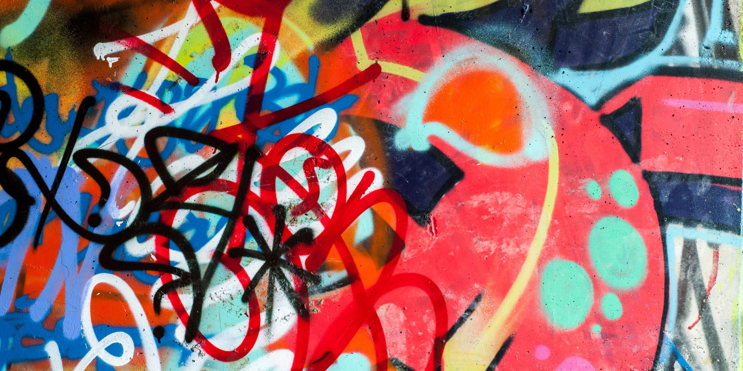 Graffiti,On a wall Colourful Graffiti,